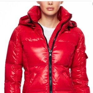 Women's Red Puffer Ski Jacket